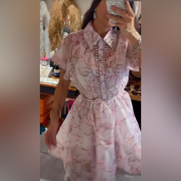 Floral Print Embellished Matchmaker Dress - Picture 5 of 13